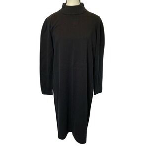 Kim Rodgers Women's Mock Neck Long Sleeve Sweater Dress Size 1X Black